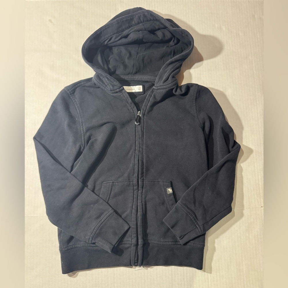 Abercrombie Kids Black Full zip Hoodie Jacket size 9/10 unisex